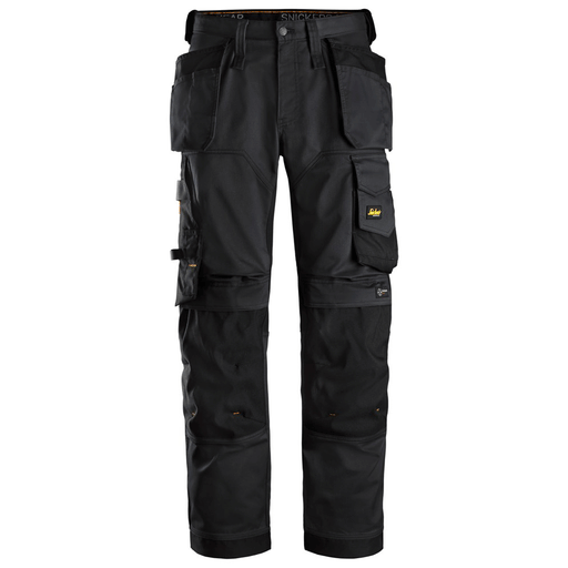 Snickers 6251 AllroundWork, Stretch Loose Fit Holster Pocket Work Trousers Black - KNEE PAD TROUSERS