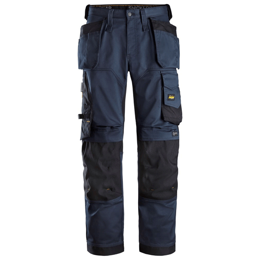 Snickers 6251 AllroundWork, Stretch Loose Fit Holster Pocket Work Trousers Navy Blue - KNEE PAD TROUSERS