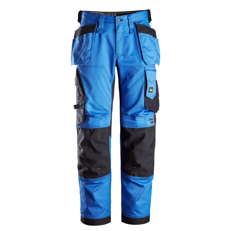 Snickers 6251 AllroundWork, Stretch Loose Fit Holster Pocket Work Trousers True Blue 35" Waist, 28" Leg - KNEE PAD TROUSERS