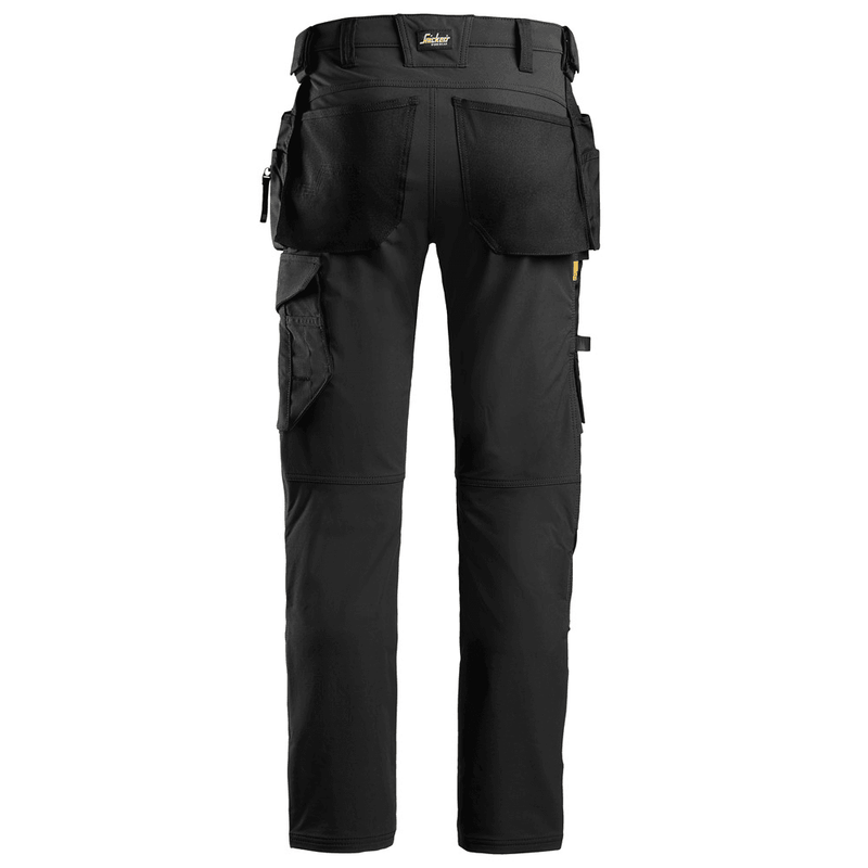 Snickers 6271 AllroundWork, Full Stretch Trousers Holster Pockets, Black - KNEE PAD TROUSERS