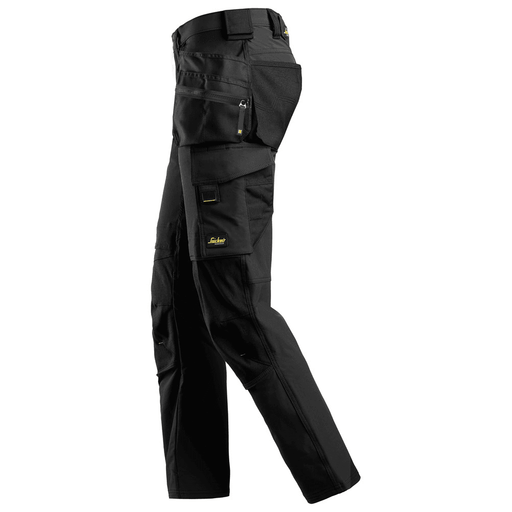 Snickers 6271 AllroundWork, Full Stretch Trousers Holster Pockets, Black - KNEE PAD TROUSERS
