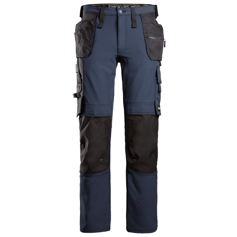 Snickers 6271 AllroundWork, Full Stretch Trousers Holster Pockets, Navy - KNEE PAD TROUSERS
