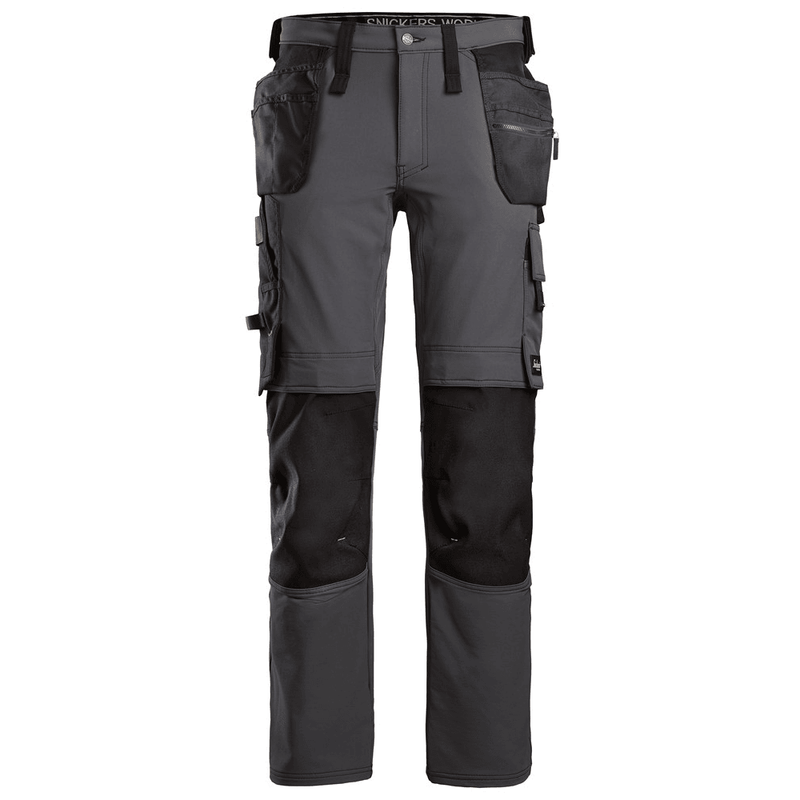 Snickers 6271 AllroundWork, Full Stretch Trousers Holster Pockets Steel Grey - KNEE PAD TROUSERS