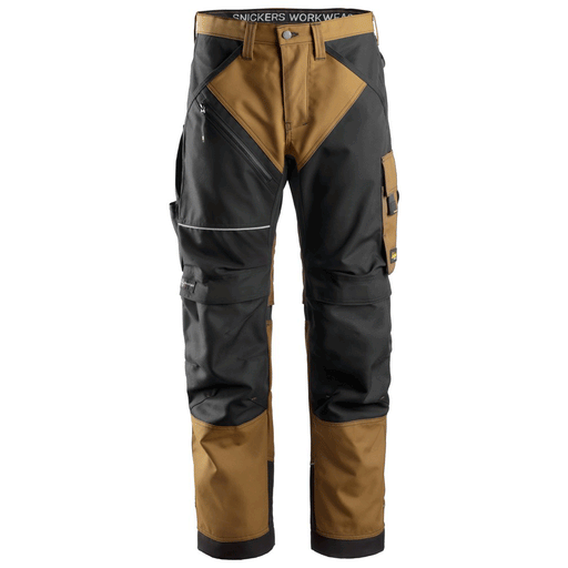 Snickers 6303 RuffWork, Work Trousers Brown/Black - KNEE PAD TROUSERS