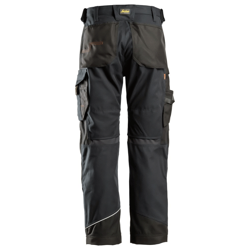 Snickers 6314 RuffWork, Canvas+ Kneepad Work Trousers Black, 35" Waist 32" Leg-Snickers 50 - Apparel & Accessories > Clothing > Uniforms & Workwear > Contractor Pants & Coveralls SALE TROUSERS