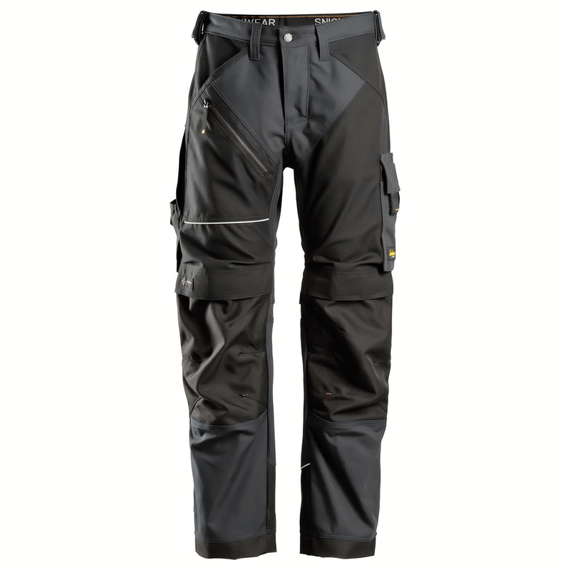 Snickers 6314 RuffWork, Canvas+ Kneepad Work Trousers Steel Grey/Black, 38" Waist 35" Leg-Snickers 154 - Apparel & Accessories > Clothing > Uniforms & Workwear > Contractor Pants & Coveralls SALE TROUSERS