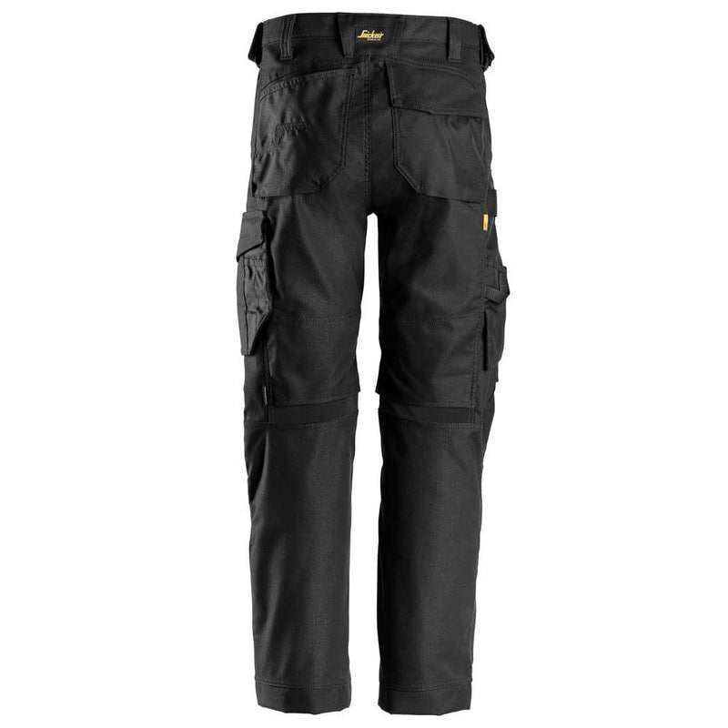 Snickers 6324 AllroundWork, Canvas+ Stretch Work Trousers+ Black - KNEE PAD TROUSERS