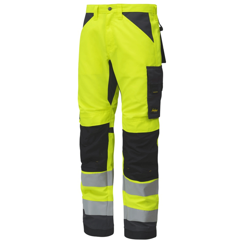 Snickers 6331 AllroundWork, Hi-Vis Work Trousers+ CL2 Various Colours - HI-VIS TROUSERS