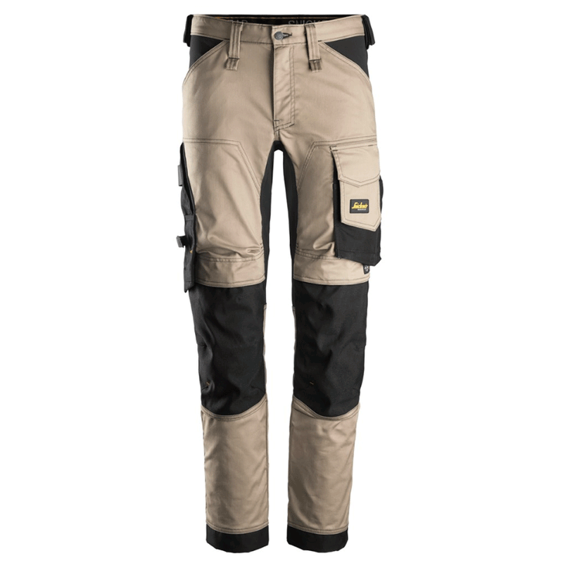 Snickers 6341 AllroundWork Stretch Kneepad Trousers Khaki/Black, 39" Waist 32" Leg-Snickers 56 - Apparel & Accessories > Clothing > Pants > Cargo Pants SALE TROUSERS