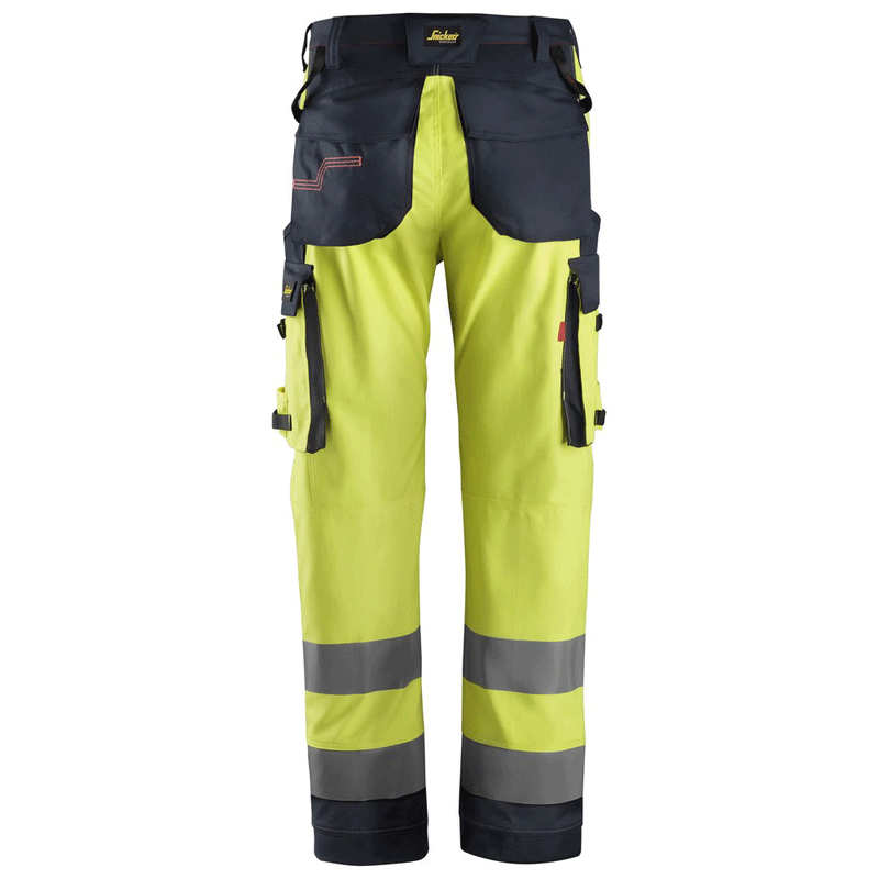 Snickers 6361 ProtecWork, Flame Retardant Arc Protection Hi-Vis Work Trousers, Class 2 - FLAME RETARDANT TROUSERS