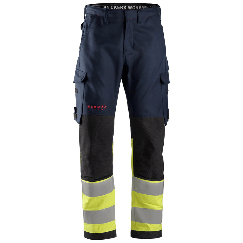 Snickers 6363 ProtecWork, Anti-Static Flame Retardant Hi-Vis Trousers, Class 1 - FLAME RETARDANT TROUSERS