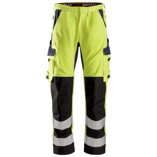 Snickers 6364 ProtecWork, Flame Retardant Arc Protection Hi-Vis Trousers, Class 2 - FLAME RETARDANT TROUSERS