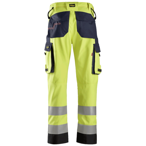 Snickers 6364 ProtecWork, Flame Retardant Arc Protection Hi-Vis Trousers, Class 2 - FLAME RETARDANT TROUSERS