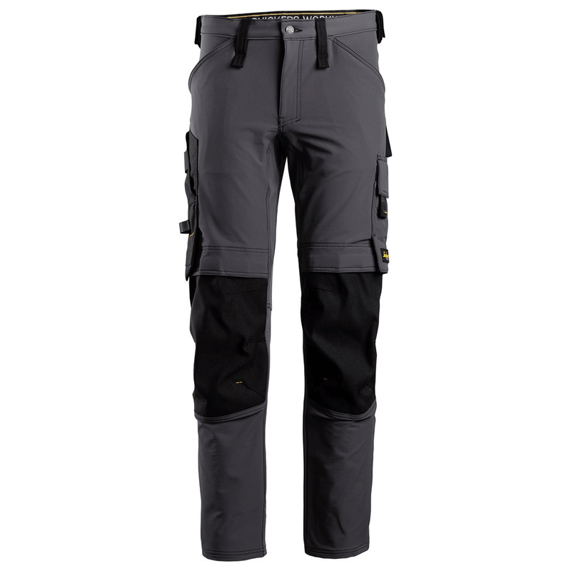 Snickers 6371 AllroundWork, Full Stretch Kneepad Trouser Steel Grey/Black, 35" Waist 35" Leg-Snickers 150 - Apparel & Accessories > Clothing > Pants > Cargo Pants SALE TROUSERS