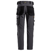 Snickers 6371 AllroundWork, Full Stretch Kneepad Trouser Steel Grey/Black, 35" Waist 35" Leg-Snickers 150 - Apparel & Accessories > Clothing > Pants > Cargo Pants SALE TROUSERS
