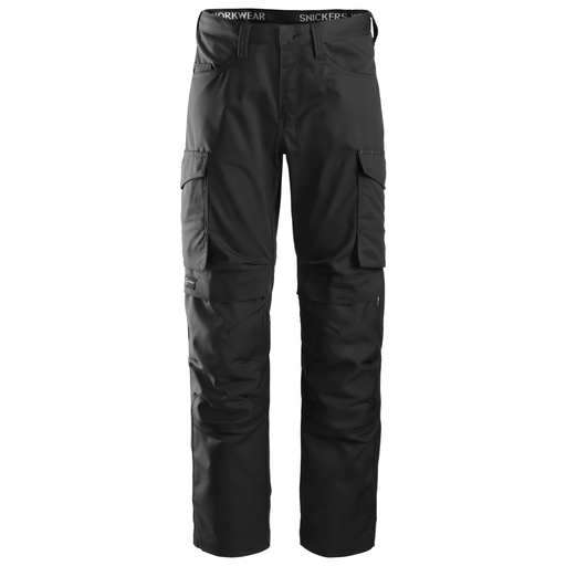 Snickers 6801 Service Trousers + Knee Pockets Black - KNEE PAD TROUSERS