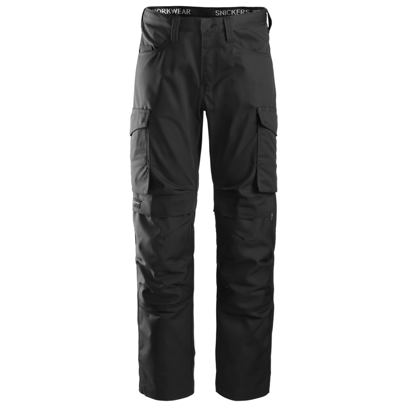 Snickers 6801 Service Trousers + Knee Pockets Black, 33" Waist 32" Leg-Snickers 48 - Apparel & Accessories > Clothing > Uniforms & Workwear > Contractor Pants & Coveralls SALE TROUSERS