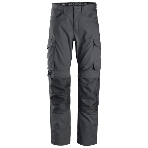 Snickers 6801 Service Trousers + Knee Pockets Steel Grey, Waist 38" Leg 37"-Snickers 254 - Apparel & Accessories > Clothing > Uniforms & Workwear > Contractor Pants & Coveralls SALE TROUSERS