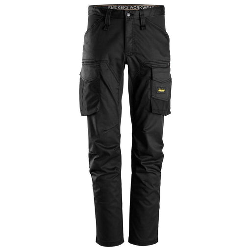 Snickers 6803 AllroundWork, Stretch Trousers without Knee Pockets Black, 31" Waist 28" Leg-Snickers 192 - Apparel & Accessories > Clothing > Pants > Cargo Pants SALE TROUSERS