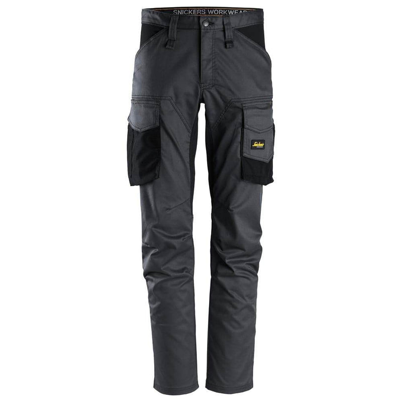 Snickers 6803 AllroundWork, Stretch Trousers without Knee Pockets Steel Grey, 35" Waist 37" Leg-Snickers 250 - Apparel & Accessories > Clothing > Uniforms & Workwear > Contractor Pants & Coveralls SALE TROUSERS