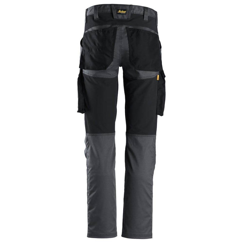 Snickers 6803 AllroundWork, Stretch Trousers without Knee Pockets Steel Grey, 35" Waist 30" Leg-Snickers 100 - Apparel & Accessories > Clothing > Uniforms & Workwear > Contractor Pants & Coveralls SALE TROUSERS