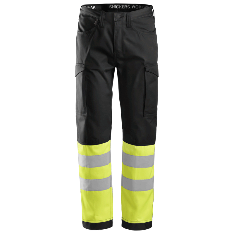 Snickers 6900 Hi-Vis Service Transport Trousers CL1 Black - HI-VIS TROUSERS