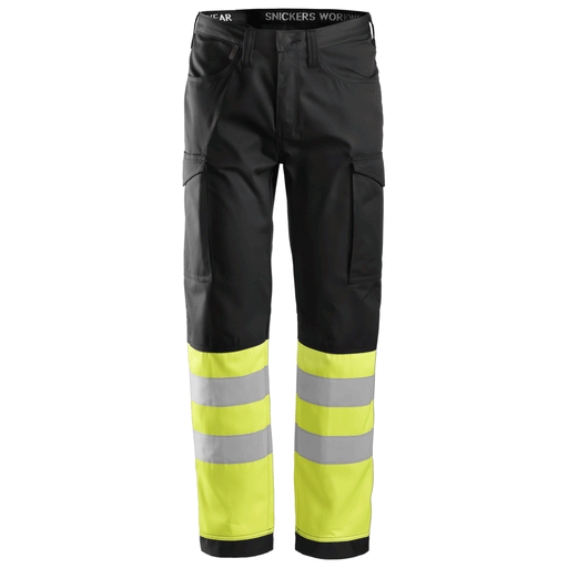 Snickers 6900 Hi-Vis Service Transport Trousers CL1 Black - HI-VIS TROUSERS