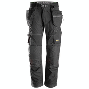 Snickers 6902 FlexiWork, Kneepad Holster Pocket Work Trousers Black - KNEE PAD TROUSERS