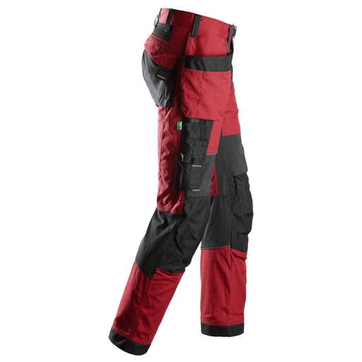 Snickers 6902 FlexiWork, Kneepad Holster Pocket Work Trousers Chilli Red - KNEE PAD TROUSERS