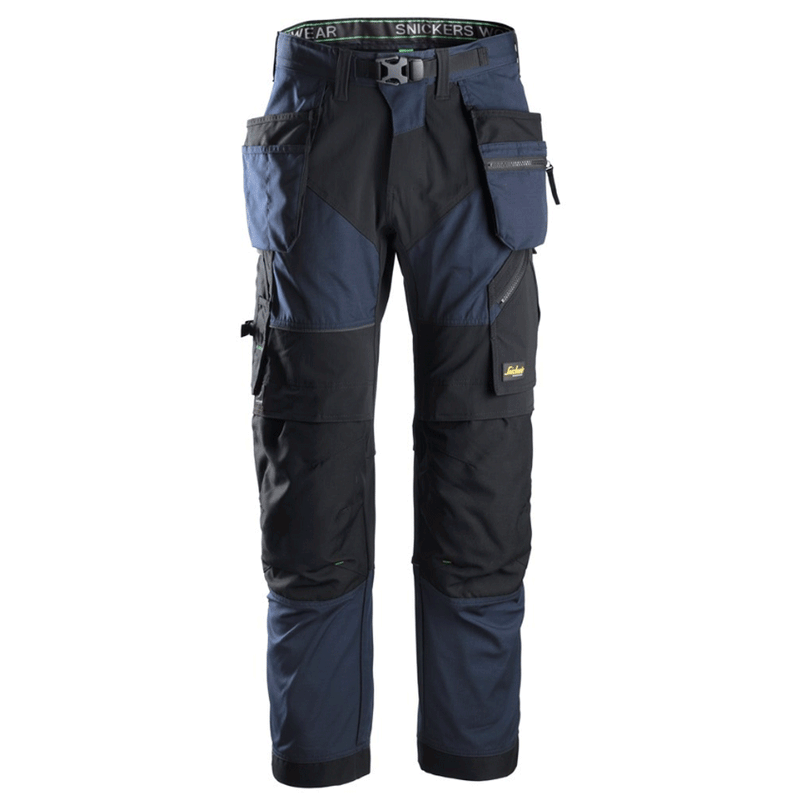 Snickers 6902 FlexiWork, Kneepad Holster Pocket Work Trousers Navy Blue - KNEE PAD TROUSERS