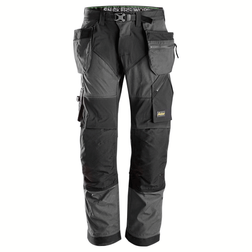 Snickers 6902 FlexiWork, Kneepad Holster Pocket Work Trousers Steel Grey - KNEE PAD TROUSERS
