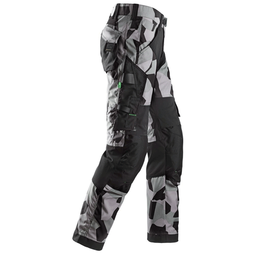 Snickers 6903 FlexiWork Stretch Kneepad Work Trousers Grey Camo - KNEE PAD TROUSERS