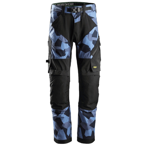 Snickers 6903 FlexiWork Stretch Kneepad Work Trousers Navy Camo - KNEE PAD TROUSERS