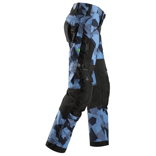 Snickers 6903 FlexiWork Stretch Kneepad Work Trousers Navy Camo - KNEE PAD TROUSERS