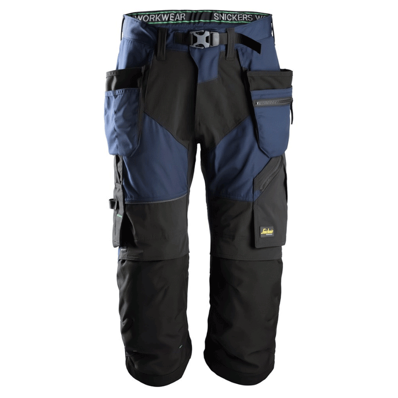 Snickers 6905 FlexiWork Holster Pocket Pirate Work Trousers Navy Blue/Black - PIRATE TROUSERS