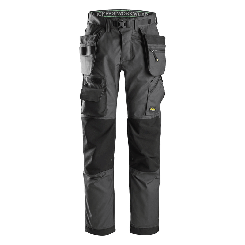 Snickers 6923 FlexiWork Floorlayer Holster Pocket Trousers Steel Grey 36" Waist / 37" Leg - Snickers Size 252 - SALE TROUSERS