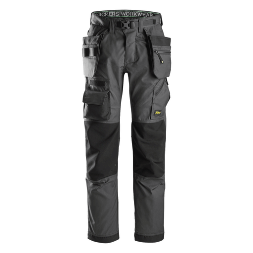 Snickers 6923 FlexiWork Floorlayer Holster Pocket Trousers Steel Grey 36" Waist / 37" Leg - Snickers Size 252 - SALE TROUSERS