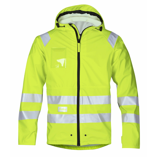 Snickers 8233 Hi-Vis PU Rain Jacket, Class 3 Various Colours - HI-VIS JACKETS & COATS