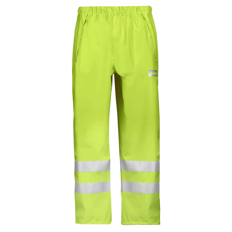 Snickers 8243 Hi-Vis PU Rain Trousers, Class 2 Hi-Vis Yellow XL - Apparel & Accessories > Clothing > Outerwear > Rain Pants SALE HI-VIS TROUSERS