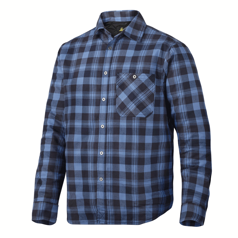 Snickers 8501 RuffWork Padded Flannel Checked LS Shirt Navy / Cloud Blue Check XS - SALE SHIRTS