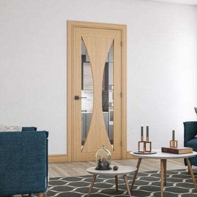 Sorrento Oak Prefinished Glazed Internal Door - All Sizes -