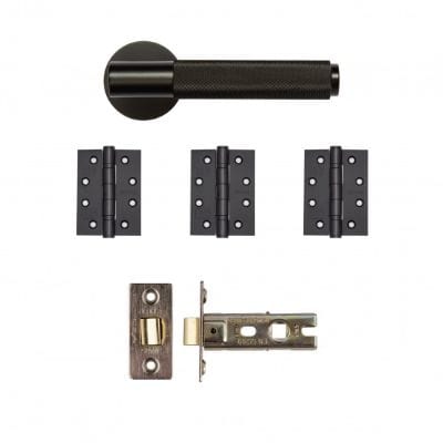 Sparta Matt Black Door Handle Kit -