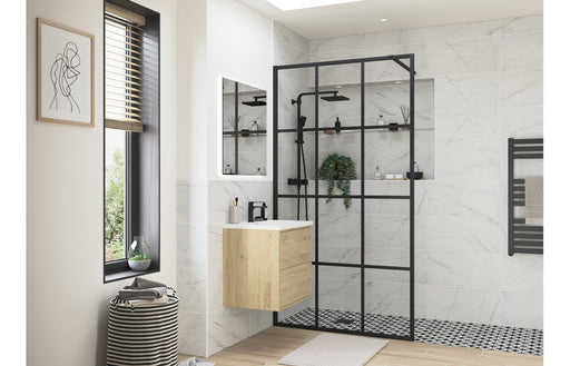 Sparta Framed Wetroom Panel - Black -