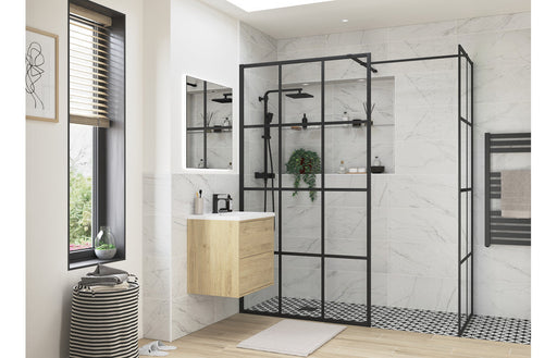 Sparta Framed Wetroom Side Panel - Black -
