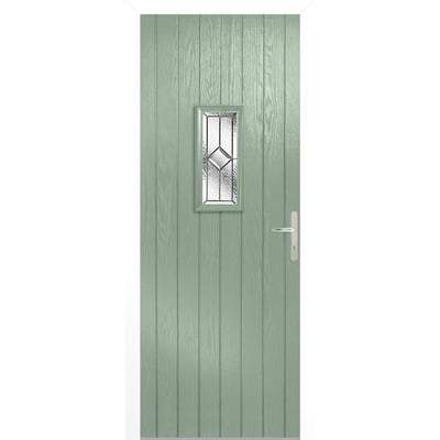 Speedwell LH Chartwell Green Composite 1 Double Glazed Lead Light Panel External Door - All Sizes - Doors