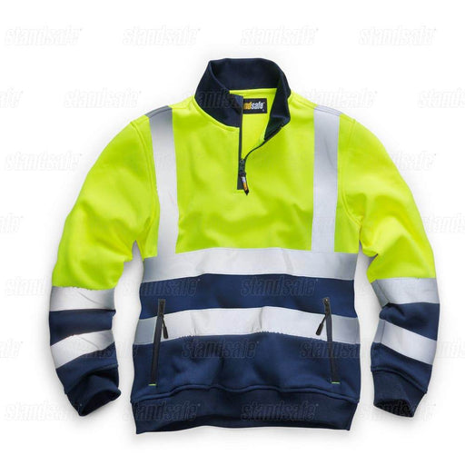 Standsafe HV040 1/4 Zip Hi-Vis Sweatshirt - HI-VIS SWEATSHIRTS & HOODIES