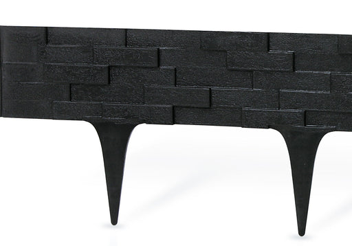 Lawn Edging, Plastic Palisade Slate Effect, 2.38m, Black - Home & Garden > Lawn & Garden Garden tools & Accesories