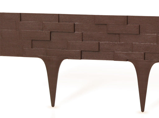 Lawn Edging, Plastic Palisade Slate Effect, 2.38m, Brown - Home & Garden > Lawn & Garden Garden tools & Accesories