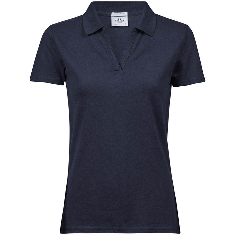 Tee Jays 1409 Ladies Luxury Stretch V Neck Polo Shirt - WOMENS T-SHIRTS