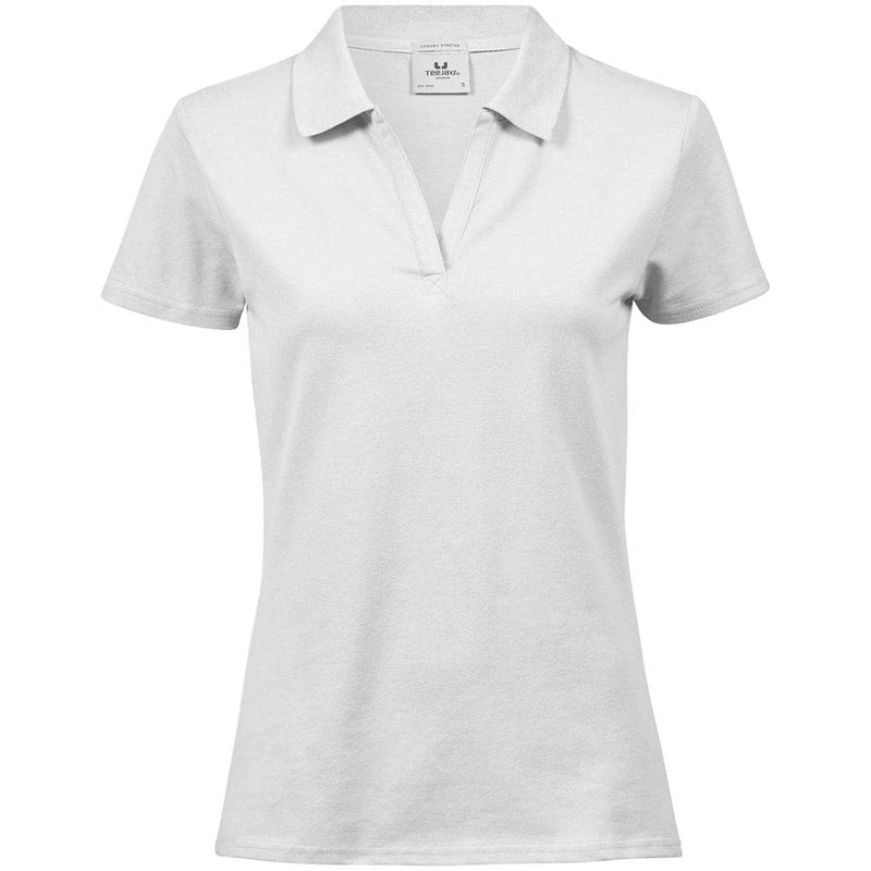 Tee Jays 1409 Ladies Luxury Stretch V Neck Polo Shirt - WOMENS T-SHIRTS
